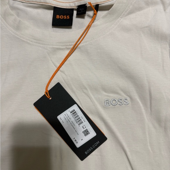 Boss Off-White Tee with Orange Accents - Picture 2 of 4